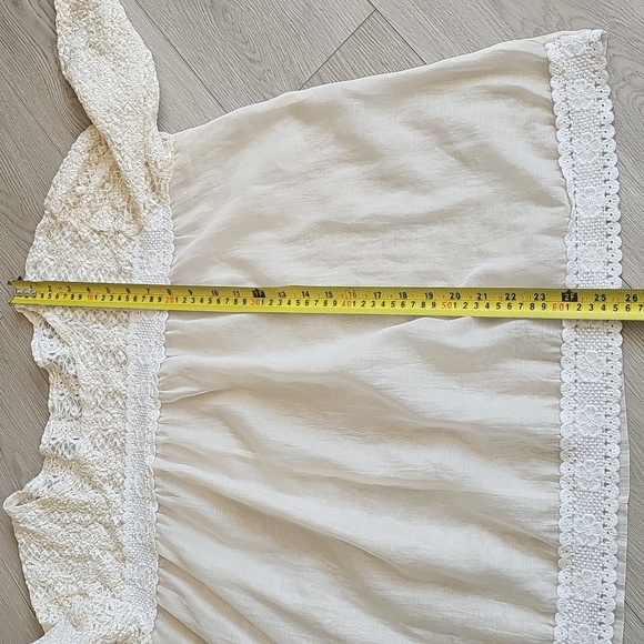 Vintage Fairycore Ethereal Whimsical Cottagecore Sheer Lace Flowy Blouse - Picture 12 of 13